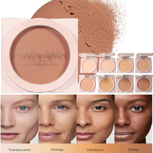 Wheat Bronzing Setting Powder Matte Finish Sweatproof Oil Control Dry Wet Dual-Use Dark Skin Foundation Concealer Pressed Powder